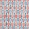 1 Yard Red White Blue Tennis Racquet Printed Organic Cotton Shirting Fabric